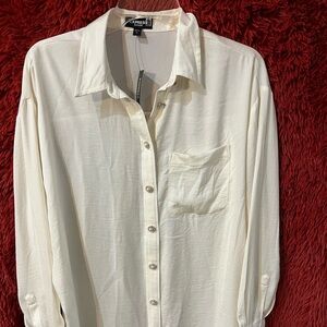 Ladies off white dress blouse